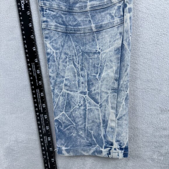 Akademiks Jeanius Skinny Jeans Mens 30X30 Moto Zipper Pockets Acid Wash Blue - Picture 10 of 13